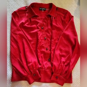 NWOT beautiful red Karl Lagerfeld blouse size M .